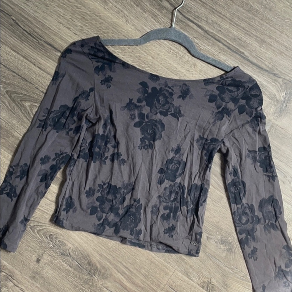 American Eagle Outfitters Crop Top Grey & Black